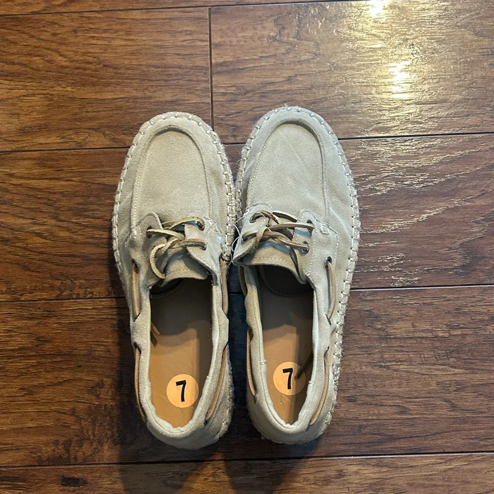 ZARA  SUEDE LACE-UP LOAFERS size 7 NWT
